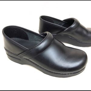 Dansko Leather Black Clogs Size 39